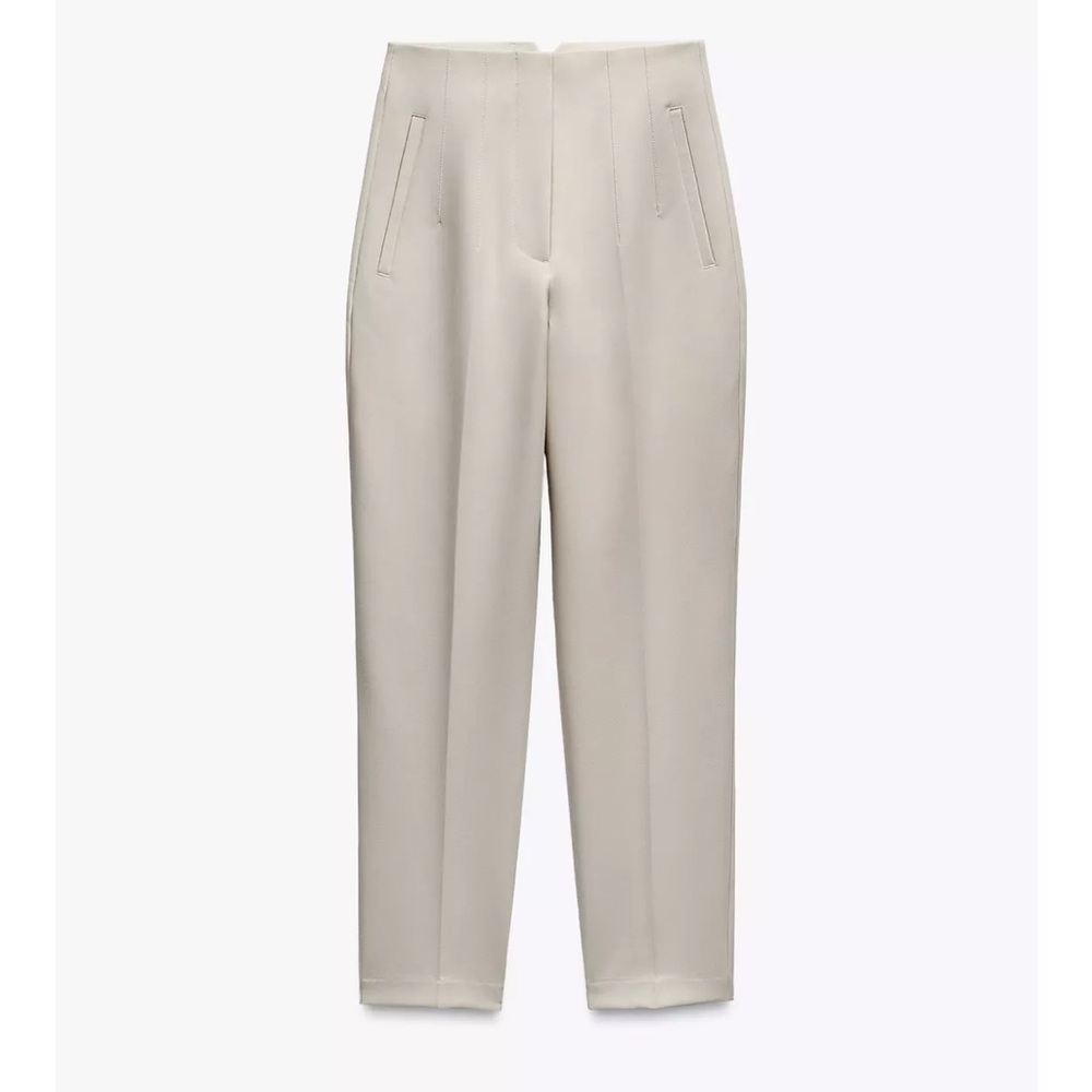 Zara Woman’s High Wasted Cream Pants Size Medium